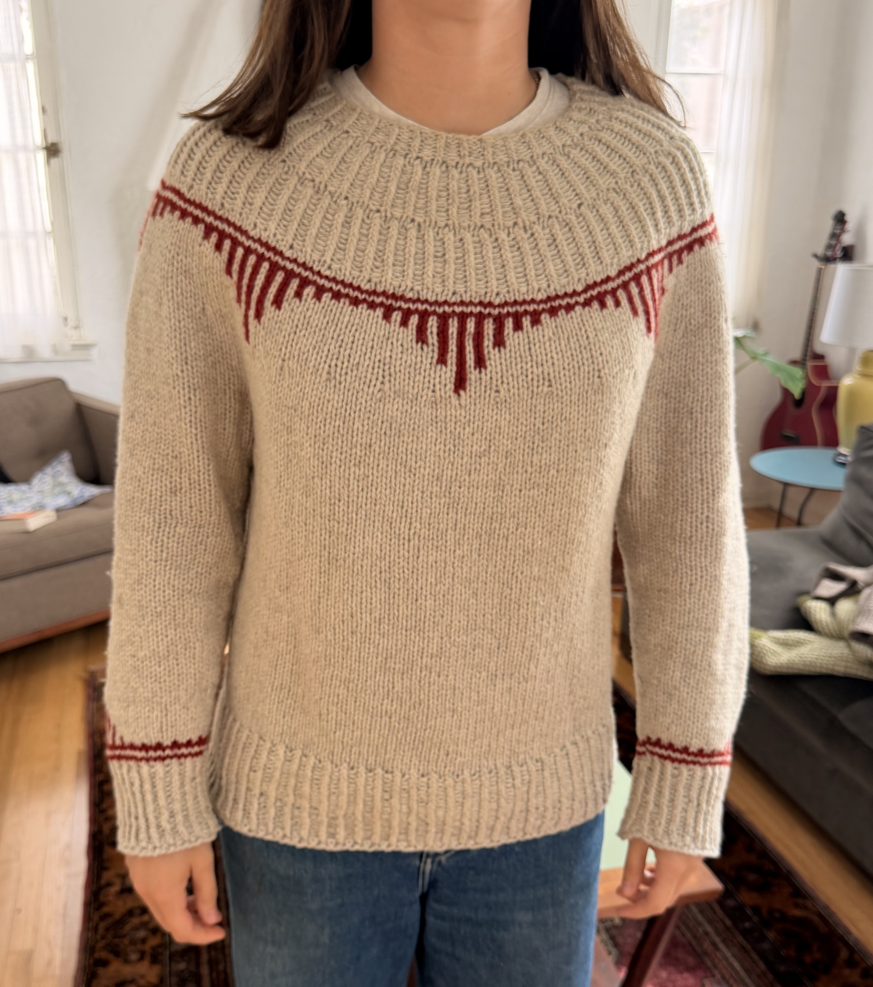 Red Accent Sweater